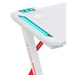 Masa de joc modernă de culoare albă, LED, 120cm