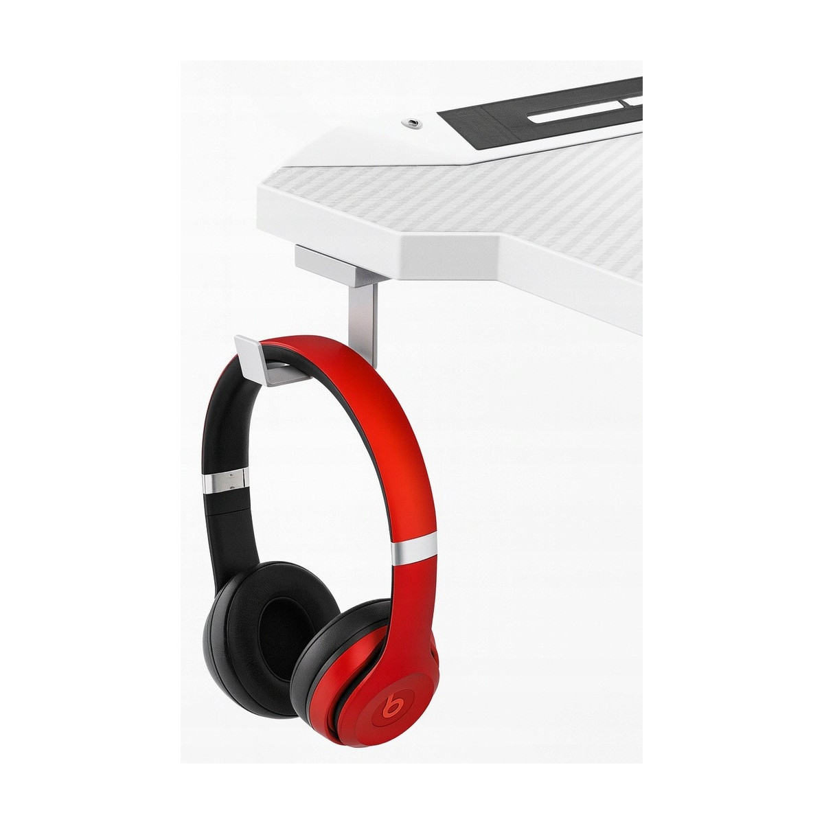 Masă de gaming modernă, stilată, de culoare albă, cu iluminare, 120 cm