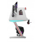 Masă de gaming modernă, stilată, de culoare albă, cu iluminare, 120 cm