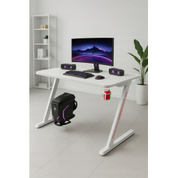 Masă de joc albă cu iluminare LED, 140 cm