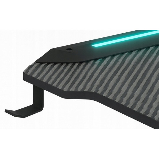 Masă de gaming neagră pentru computer cu iluminare, 120 cm