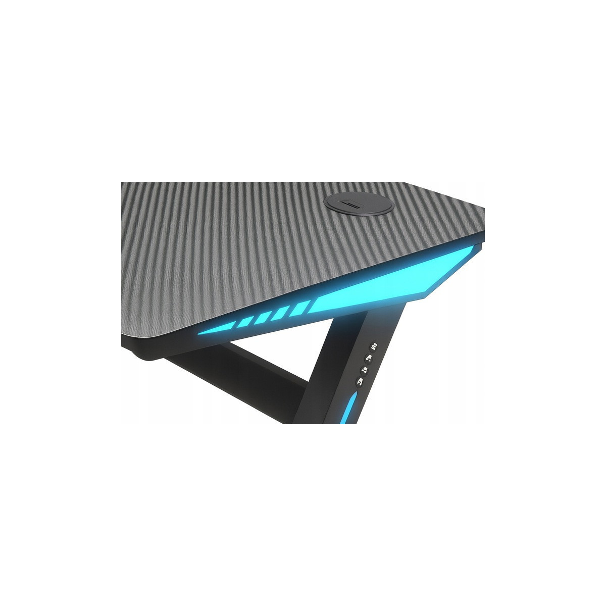 Masă de gaming neagră pentru computer cu iluminare, 120 cm