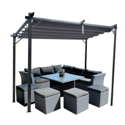 Pergolă de grădină de culoare gri 3x4 m