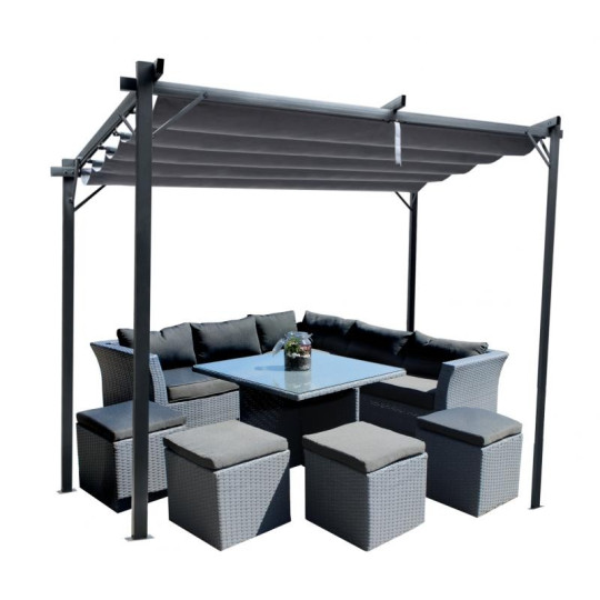 Pergolă de grădină de culoare gri 3x4 m