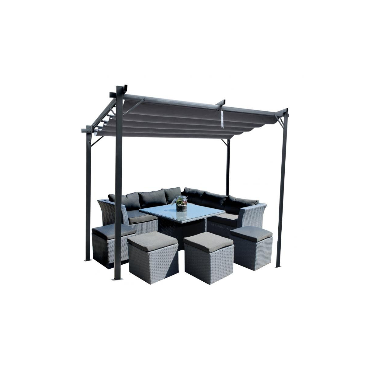 Pergolă de grădină de culoare gri 3x4 m