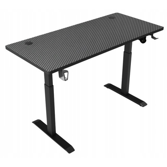 Birou neagră ajustabilă pe înălțime, 140cm