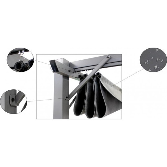 Pergolă de grădină de culoare gri 3x4 m