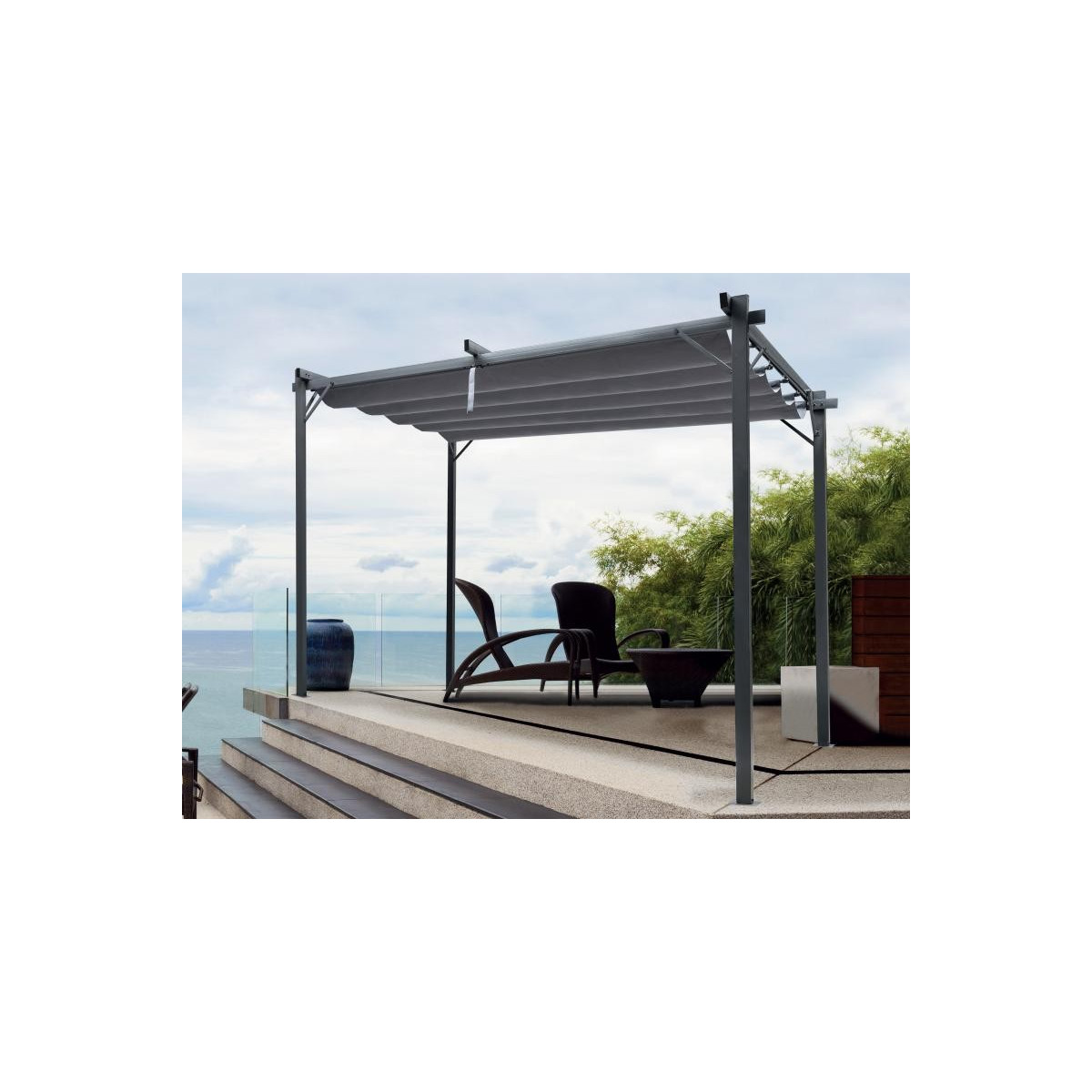Pergolă de grădină de culoare gri 3x4 m