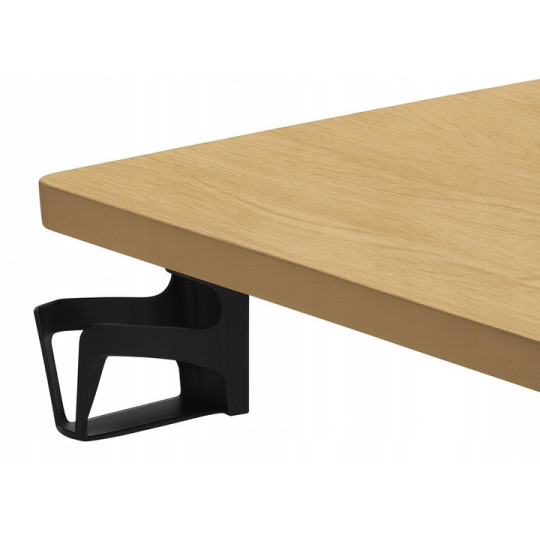 Masa electric reglată, 140cm, LED, arin cu picioare negre