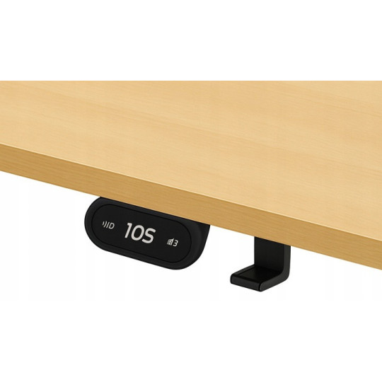 Masa electric reglată, 140cm, LED, arin cu picioare negre