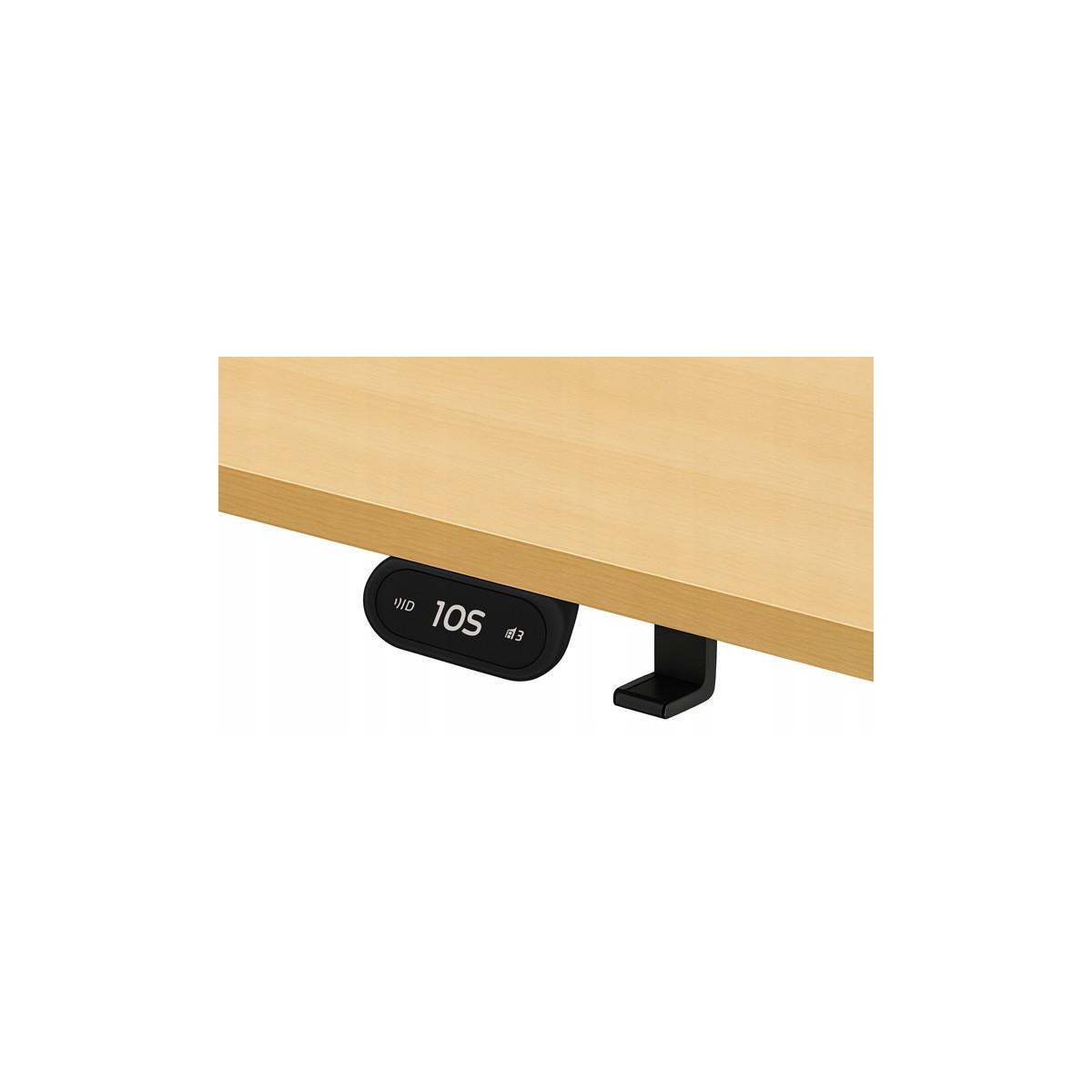 Masa electric reglată, 140cm, LED, arin cu picioare negre