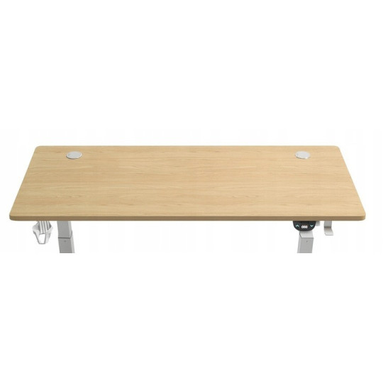 Masă reglabilă electric, 120cm, LED, arin cu picioare negre