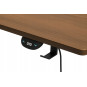 Masa de birou modernă, reglabile pe înălțime, nuc, LED, 140cm