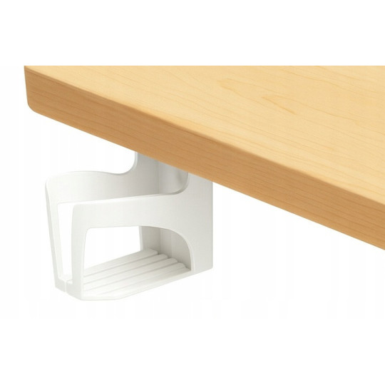 Masă electric reglată, 140 cm, LED, câmpie cu picioare albe