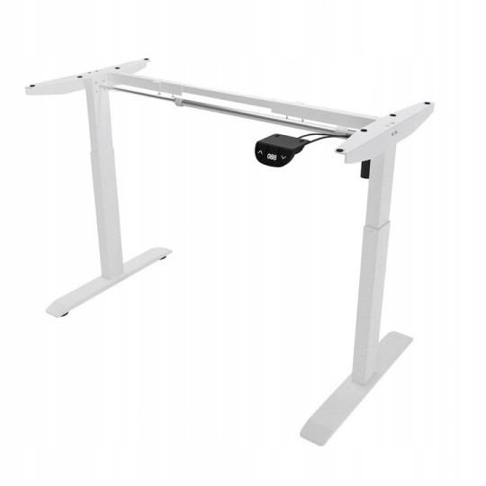 Masă electric reglată, 140 cm, LED, câmpie cu picioare albe