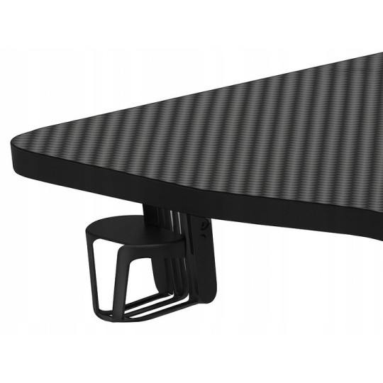 Masă reglabilă pe înălțime 140 cm – reglare electrică a înălțimii, neagră, iluminare cu LED