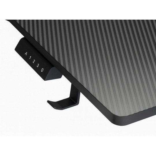 Masă ajustabilă pe înălțime 160 cm – reglare electrică, neagră, LED