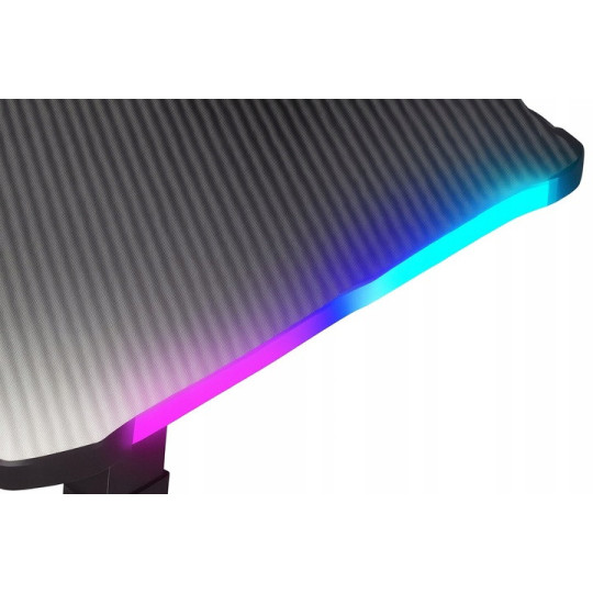 Masă ajustabilă pe înălțime 160 cm – reglare electrică, neagră, LED