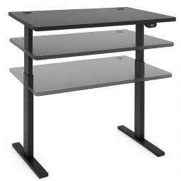 Masă electrică ajustabilă pe înălțime 140 cm, albă cu picioare albe, LED