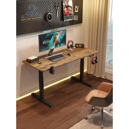 Masă de birou, cu înălțime ajustabilă, aspect industrial, 140 cm