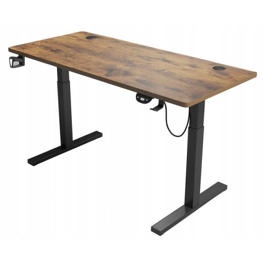 Masă de birou, cu înălțime ajustabilă, aspect industrial, 140 cm