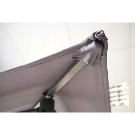 Foișor de grădină cu pereți laterali și perdele de culoare bej 3x4 m