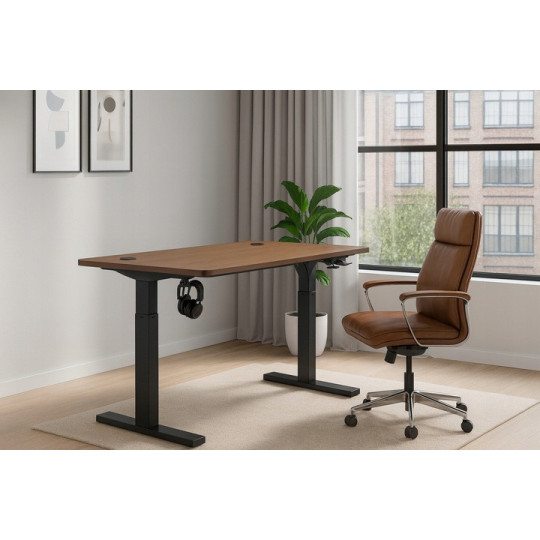 Masa stilizată, reglabilă pe înălțime, nuc 140cm