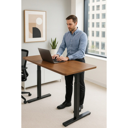 Masa stilizată, reglabilă pe înălțime, nuc 140cm