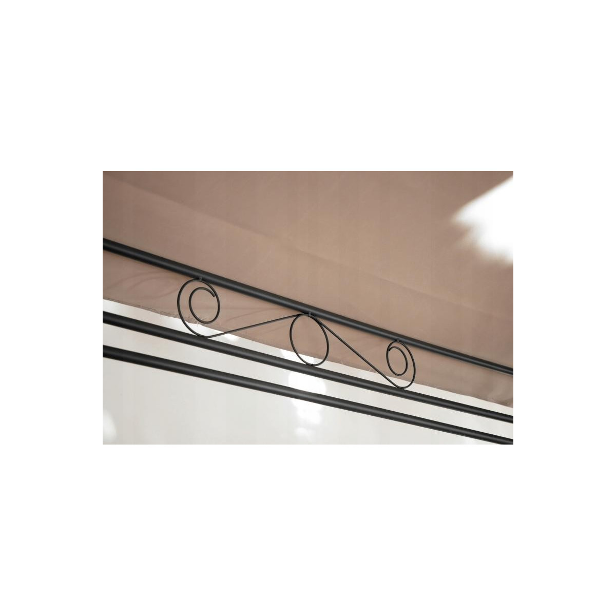 Foișor de grădină cu pereți laterali și perdele de culoare bej 3x4 m