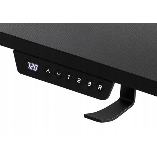 Masă de joc ajustabilă pe înălțime 120 cm, neagră, cu LED