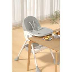 Scaun pliant pentru copii 4 în 1 cu tavă, gri