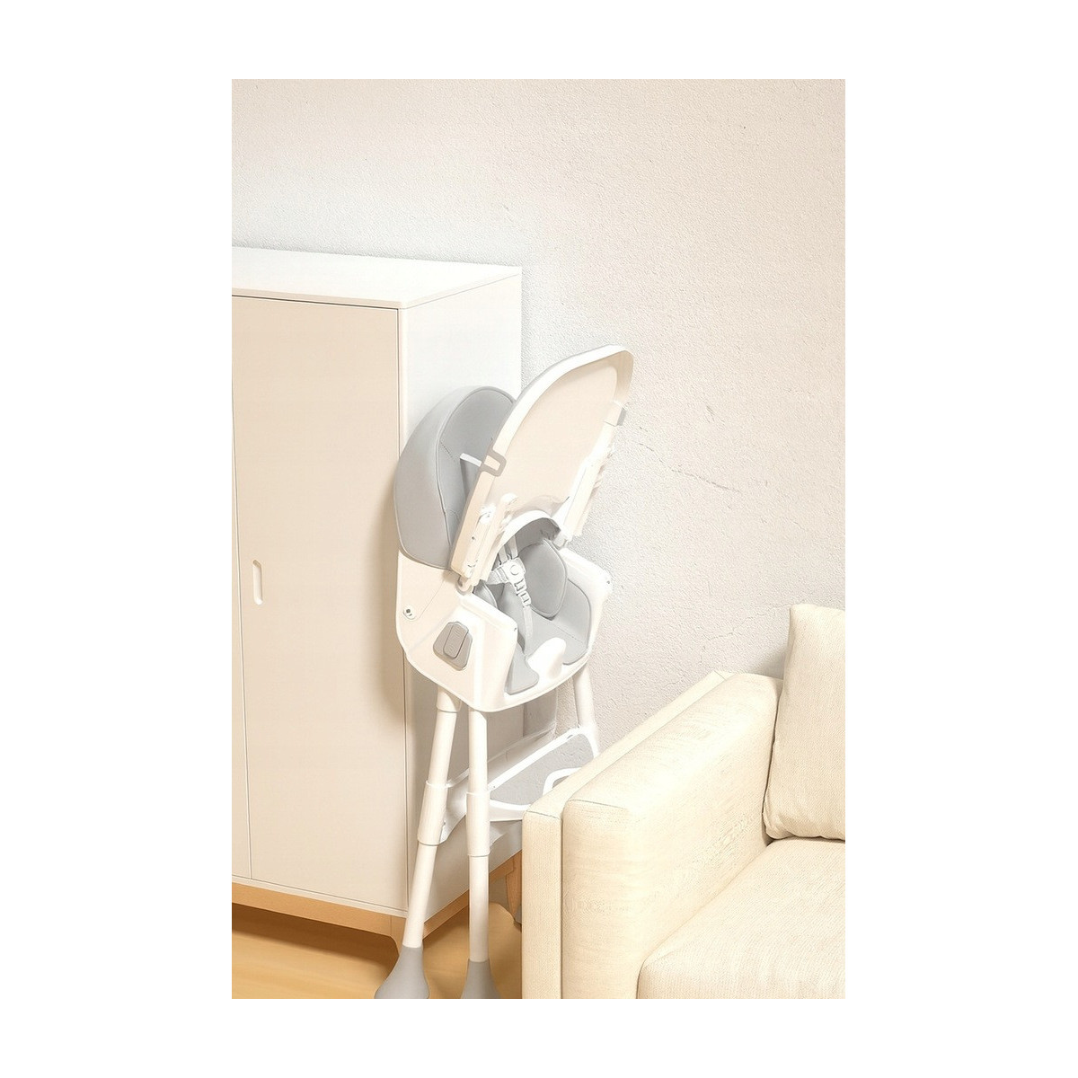 Scaun pliant pentru copii 4 în 1 cu tavă, gri