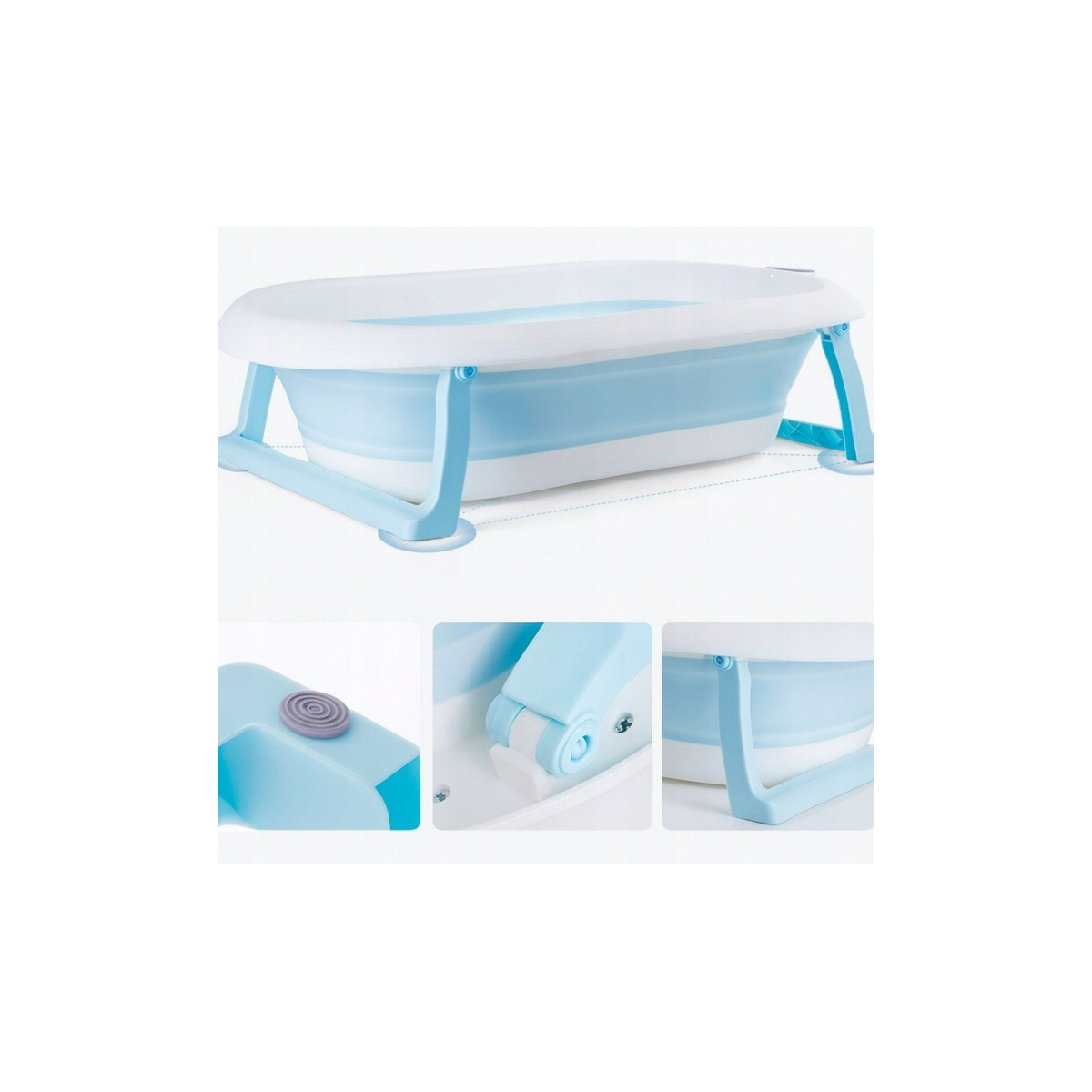 Vaniță ARIEL pentru băiat cu suport și termometru, albastră