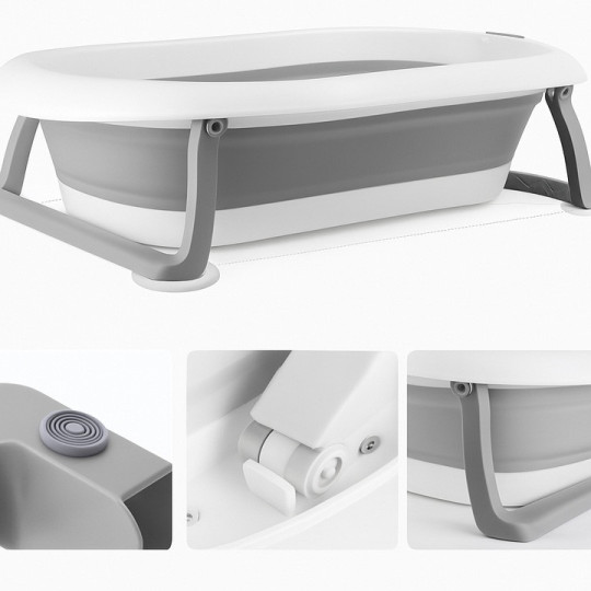 Băița Ariel de culoare gri cu suport și perna