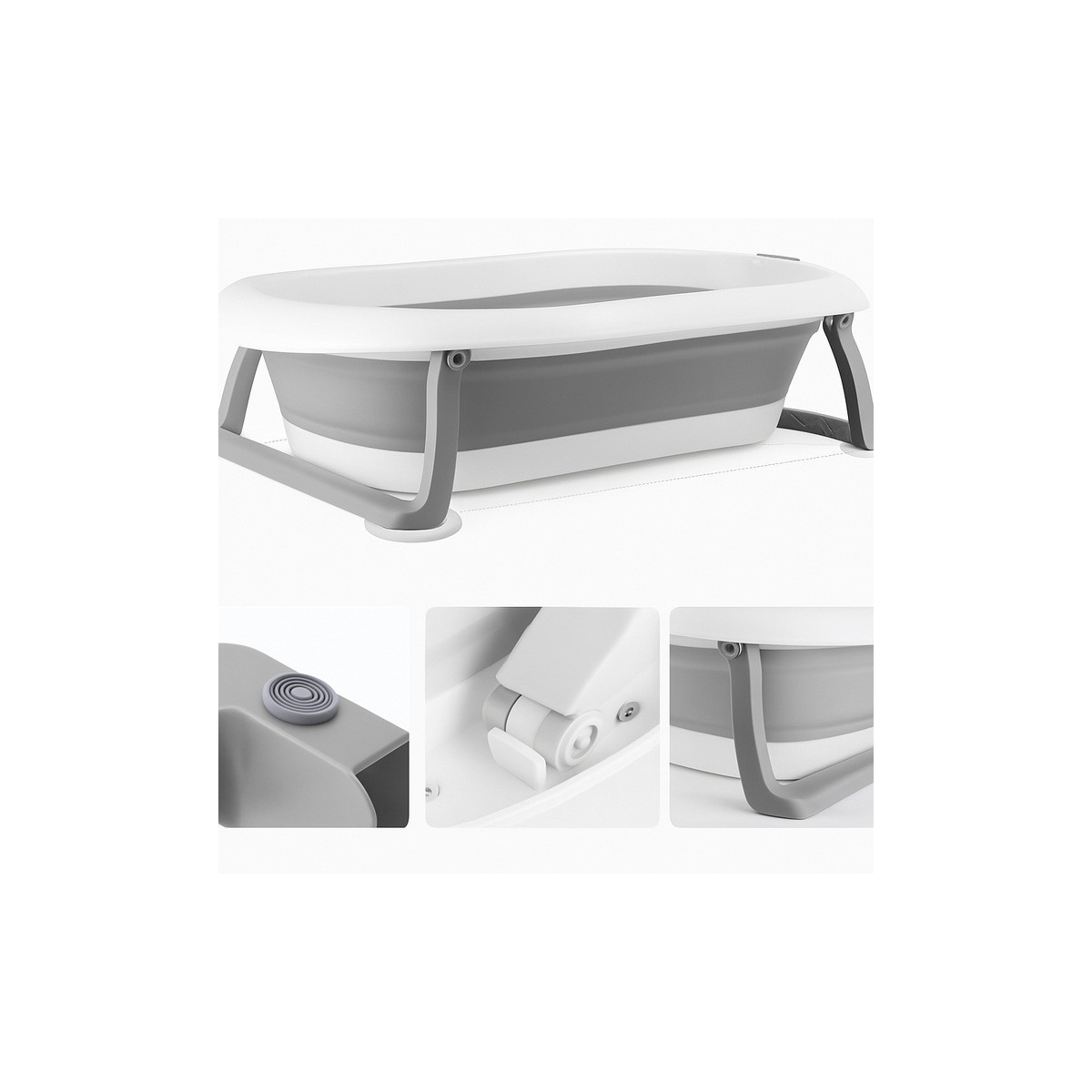 Băița Ariel de culoare gri cu suport și perna