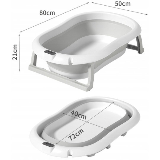 Băița Ariel de culoare gri cu suport și perna