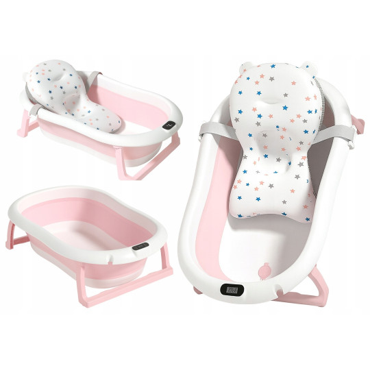 Vaniță rozcolorată ARIEL cu suport și saltea