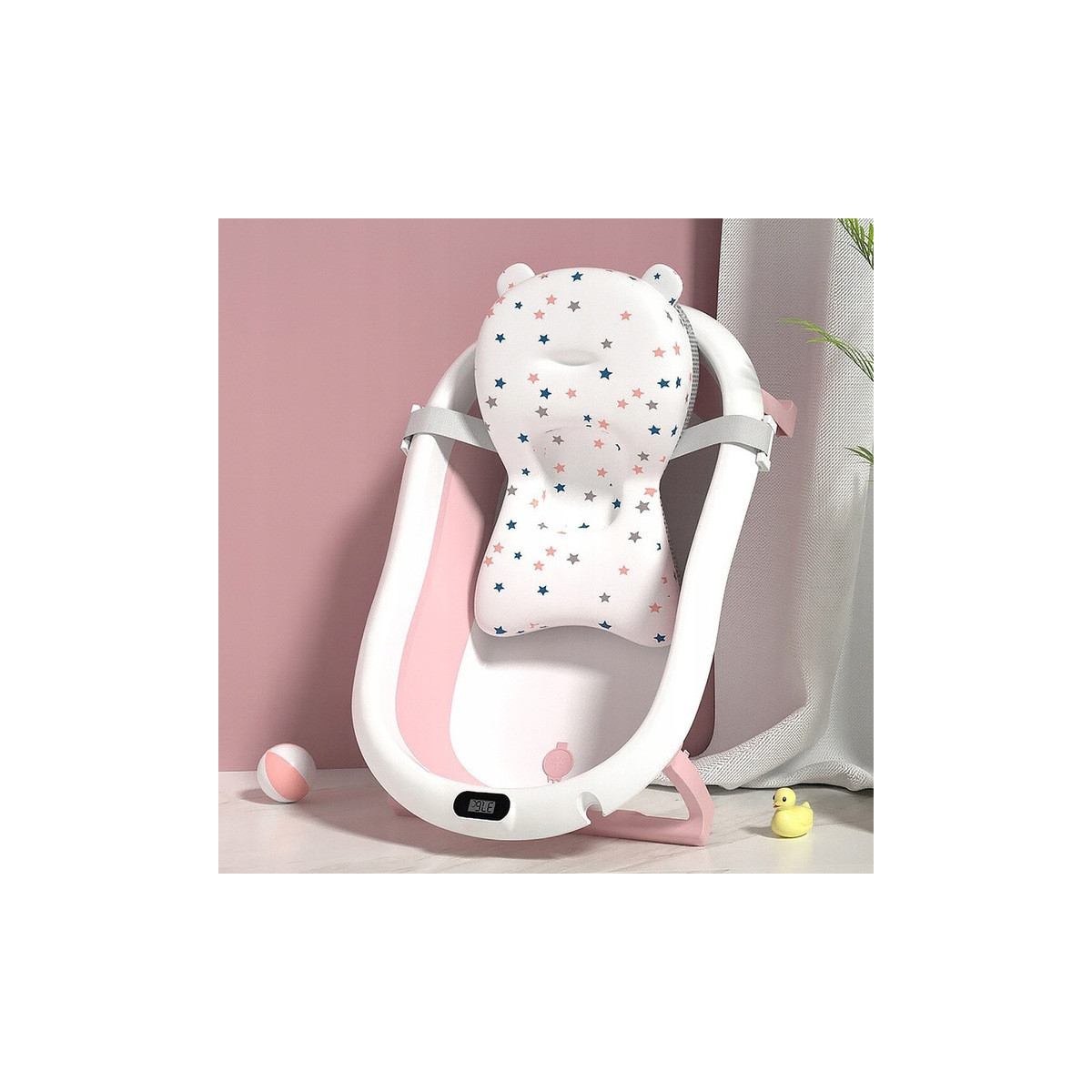 Vaniță rozcolorată ARIEL cu suport și saltea