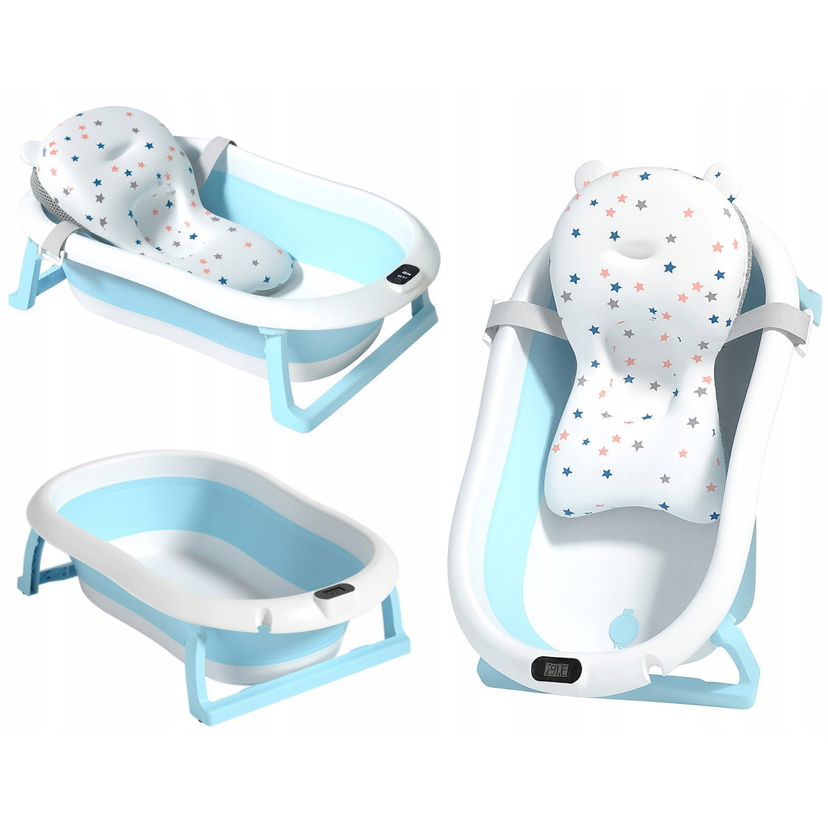 ARIEL cadă cu suport și saltea, albastră