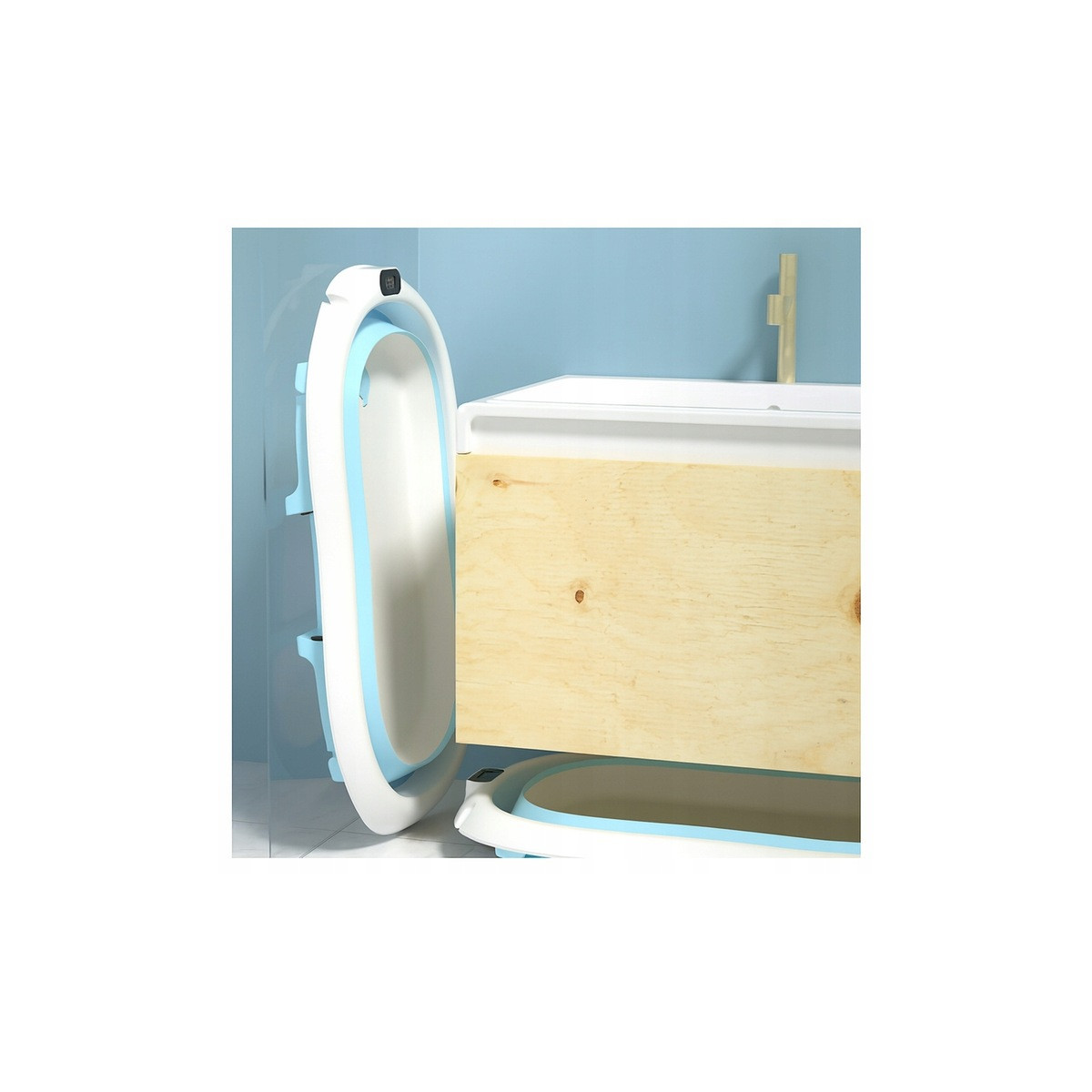 ARIEL cadă cu suport și saltea, albastră