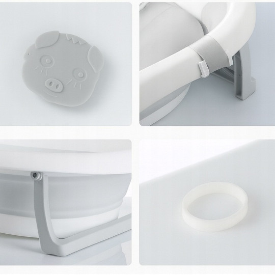 Cadă pliantă pentru copii Ariel cu leagăn, gri