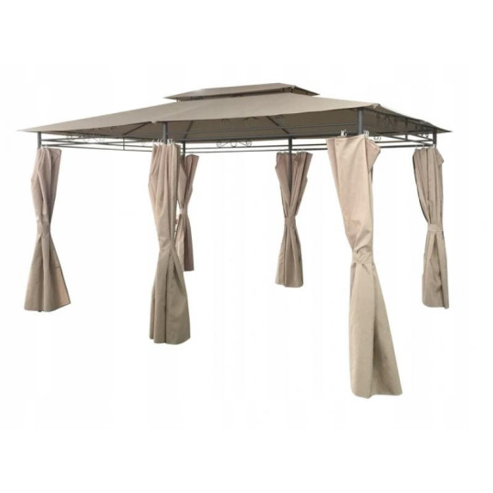 Pavilion de grădină fix în culoarea bej 3x4 m