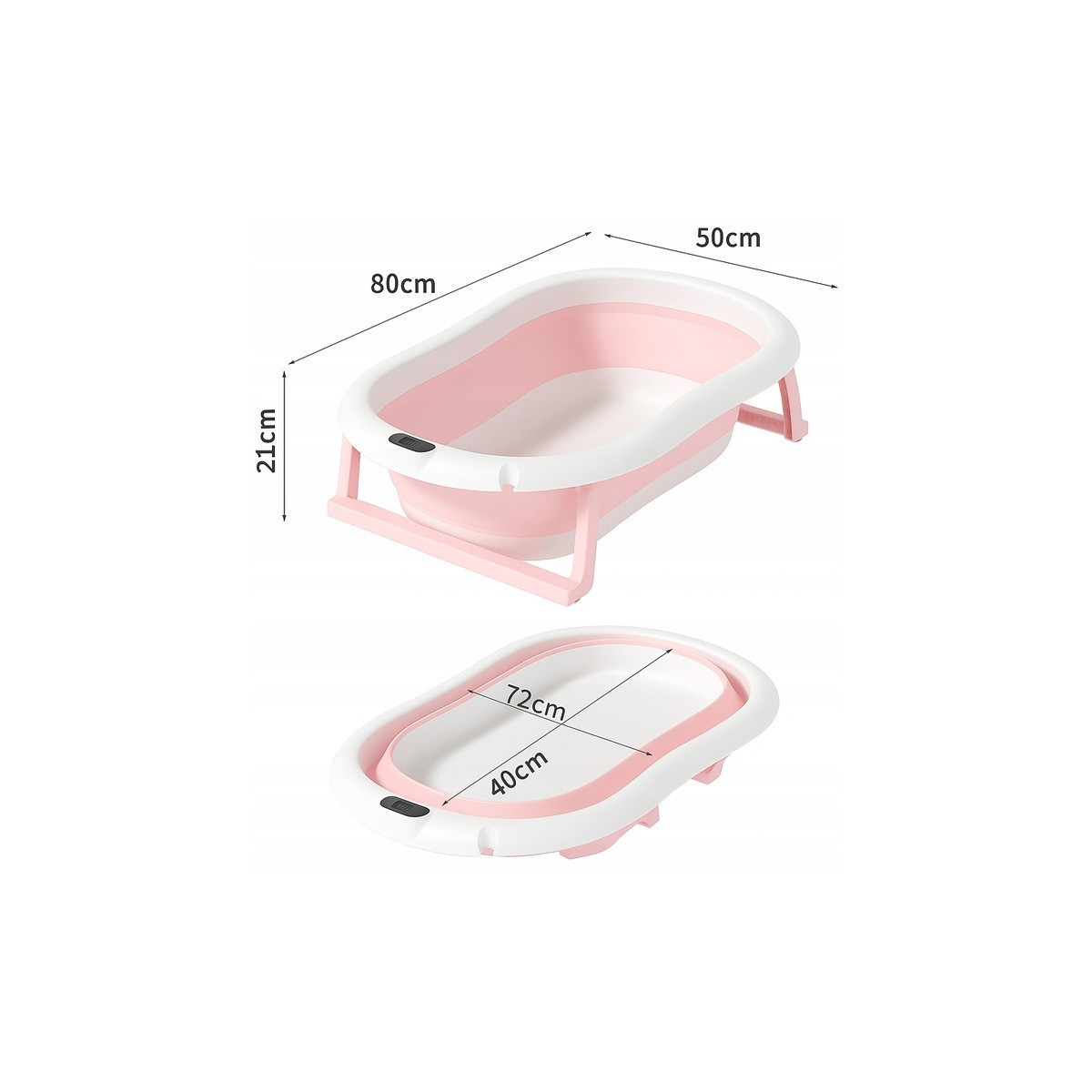 Cada de baie pliabilă roz pentru copii Ariel cu leagăn și termometru