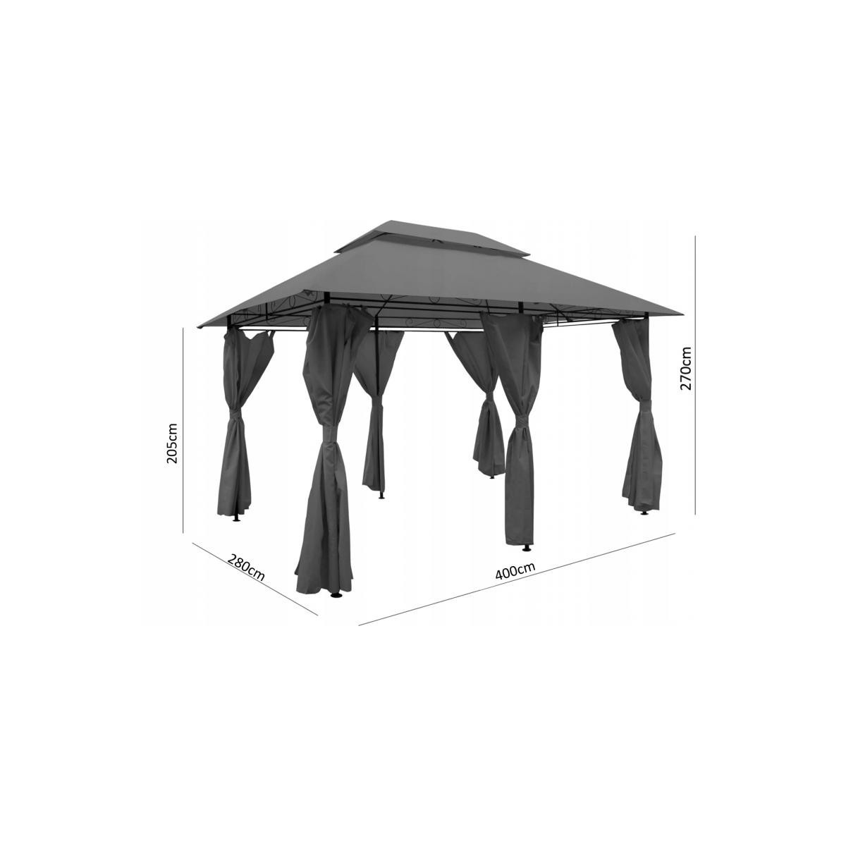 Pavilion de grădină fix în culoarea bej 3x4 m