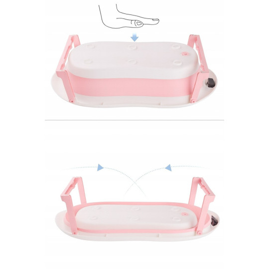 Cada de baie pliabilă roz pentru copii Ariel cu leagăn și termometru