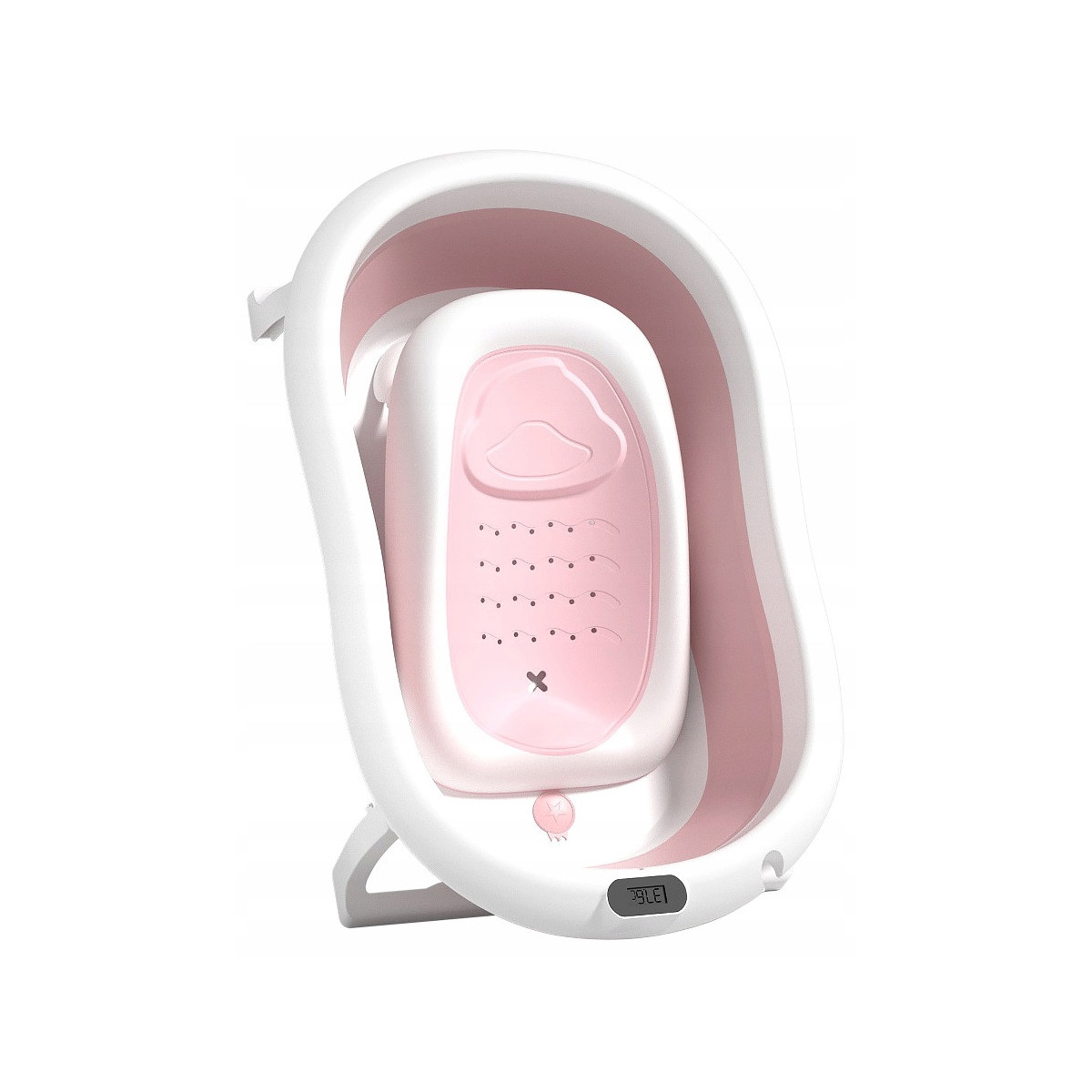 Cada de baie pliabilă roz pentru copii Ariel cu leagăn și termometru