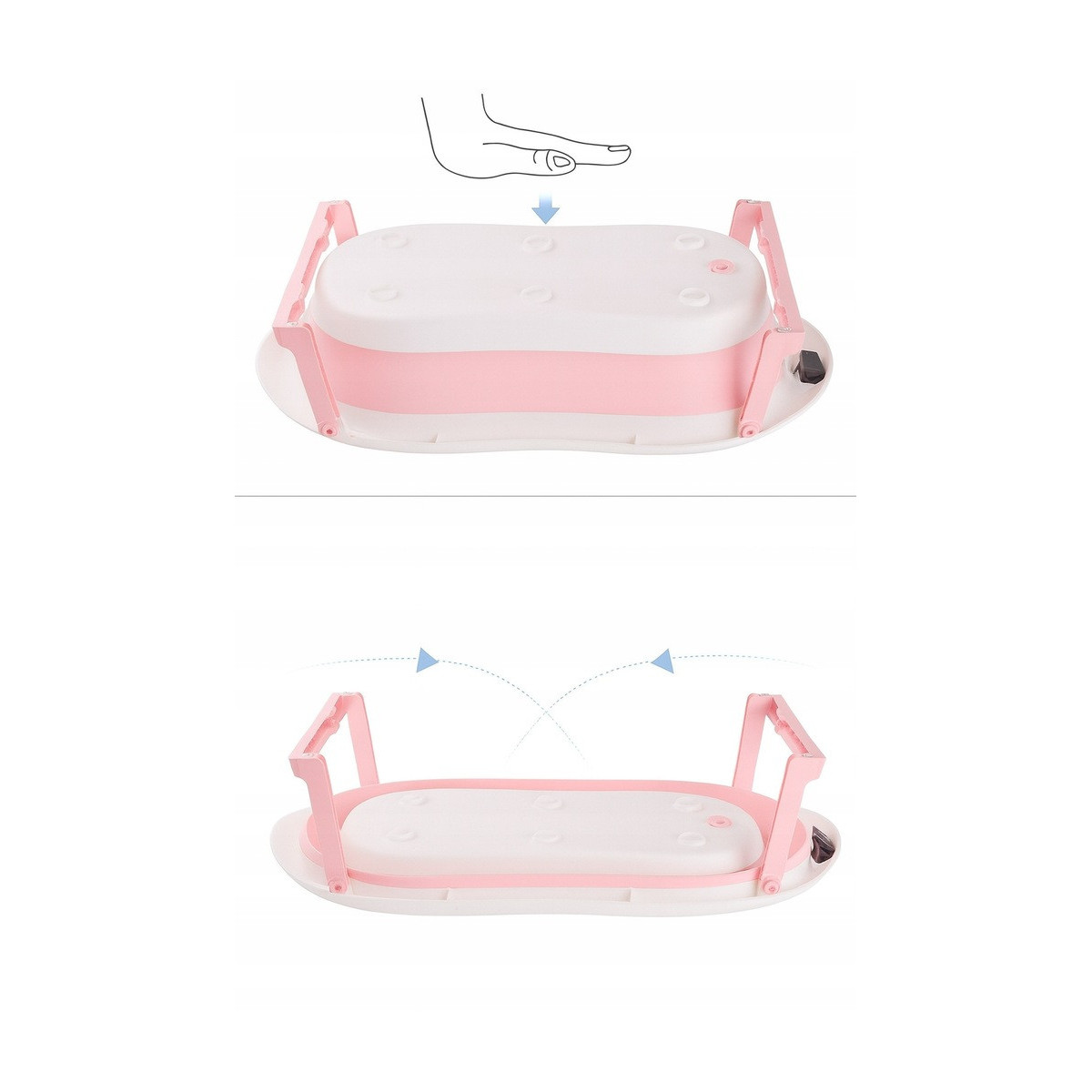 Cadațea roz roz pliabilă pentru copii Ariel cu suport, leagăn și termometru
