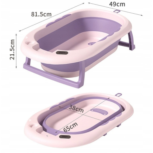 Cadă pentru copii Vaiana cu saltea și jucărie de culoare violetă