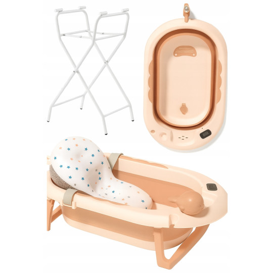 Baia Vaiana pentru baie cu pernă, termometru, jucărie și suport