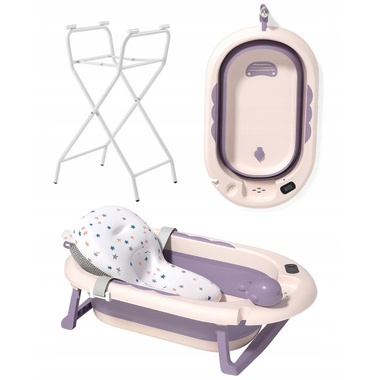 Cadă violetă Vaiana cu saltea, suport și jucărie